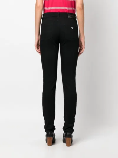 Emporio Armani Slim-fit Stretch Cotton Jeans With Belt Loops In Black