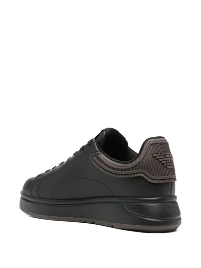 Emporio Armani Exclusive Leather Sneakers In Multi