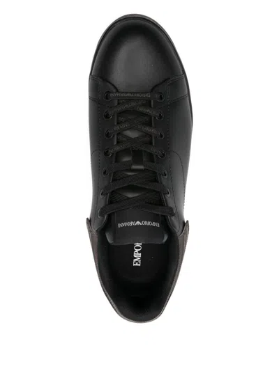 Emporio Armani Exclusive Leather Sneakers In Multi