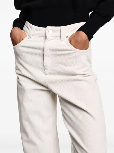 Emporio Armani Mid-rise Wide-leg Denim Jeans With Belt Loops In White