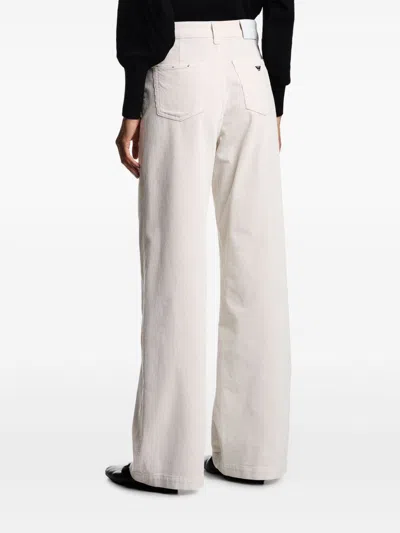 Emporio Armani Mid-rise Wide-leg Denim Jeans With Belt Loops In White