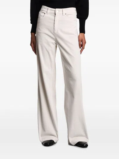 Emporio Armani Mid-rise Wide-leg Denim Jeans With Belt Loops In White