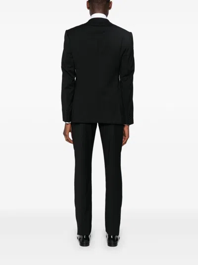 Emporio Armani Virgin Wool Single-breasted Suit In Black