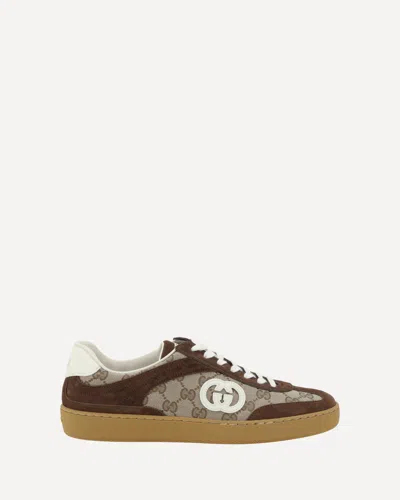 Gucci Men G75 Low-top Supreme Gg Fabric And Suede Sneakers In Multi