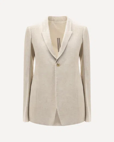 Rick Owens Corduroy Blazer Peak Lapels In Neutral