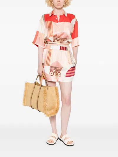 Fendi Women Patchwork Shorts In Pink