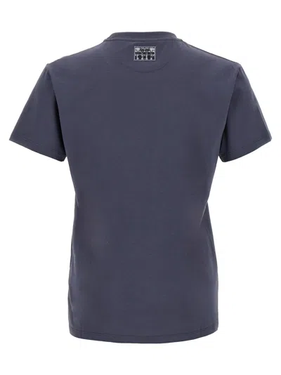 Fendi Cotton T-shirt With Ff Detail In Blue