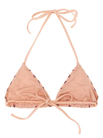 Fendi Micro Patchwork Bikini Top In Pink