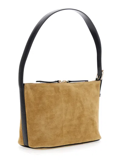 Apc Vera Beige Shoulder Bag With Top Handle And Zip Closure In Suede Woman