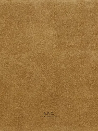 Apc Vera Beige Shoulder Bag With Top Handle And Zip Closure In Suede Woman