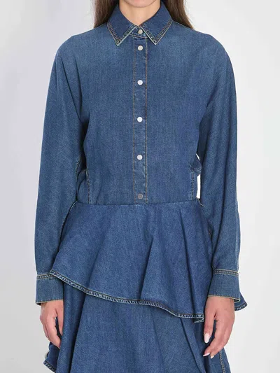 Alaïa Alaia Rounded Shirt In Denim