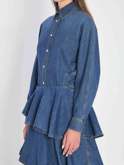 Alaïa Alaia Rounded Shirt In Denim