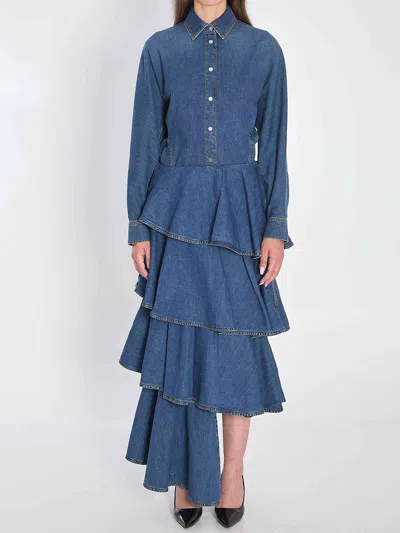 Alaïa Alaia Rounded Shirt In Denim