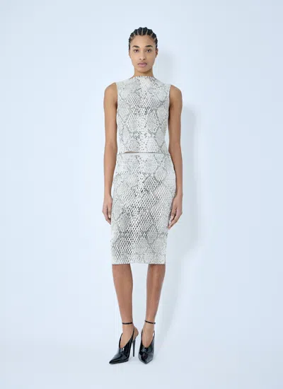 Alexander Wang Women Snake-print Embossed Midi Skirt