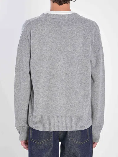 Ami Alexandre Mattiussi Ami Paris Men Wool And Cashmere Cardigan In Gray