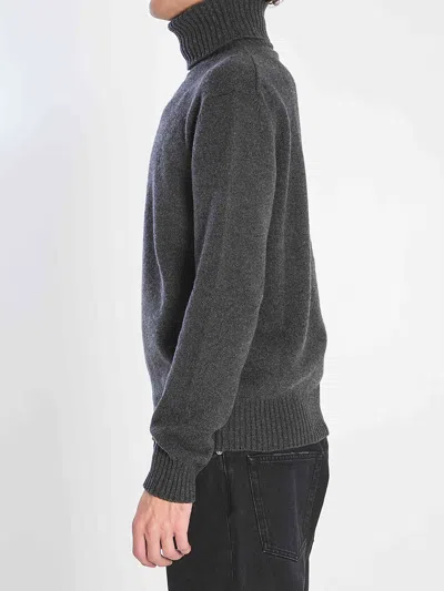 Ami Alexandre Mattiussi Ami Paris Charcoal Cashmere Blend Sweater