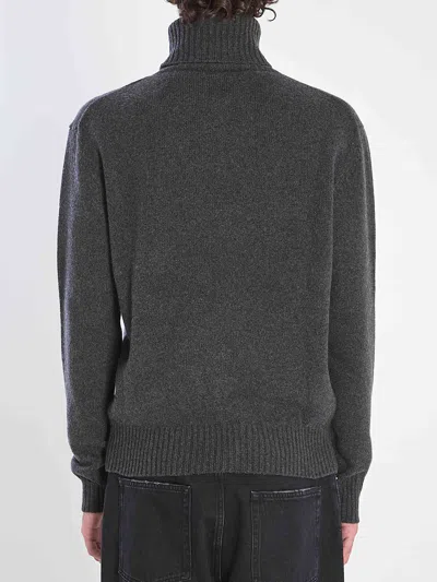Ami Alexandre Mattiussi Ami Paris Charcoal Cashmere Blend Sweater