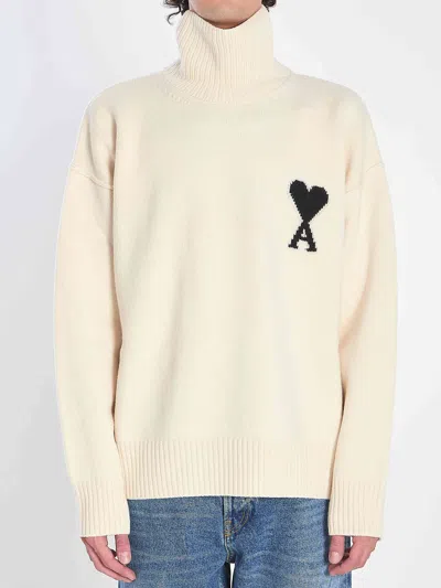 Ami Alexandre Mattiussi Ami Paris De Coeur Turtleneck Sweater
