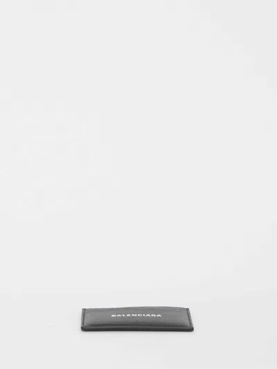 Balenciaga Compact Calfskin Cardholder Leather Imperfections In Black