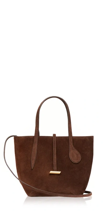 Liffner Sprout Tote Mini Dark Brown Suede
