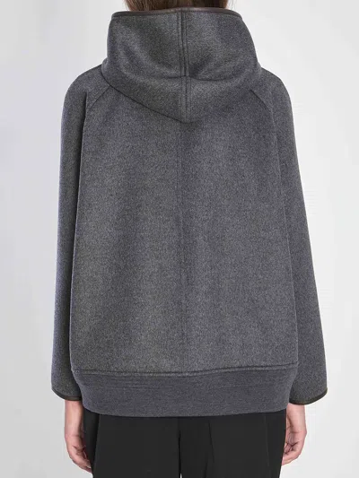 Bottega Veneta Women Double Face Wool Hooded Blouson With Leather Piping