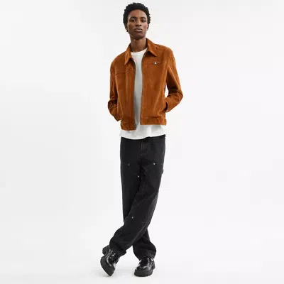 Coach Leichte Wildlederjacke Mit Heritage C In Brown