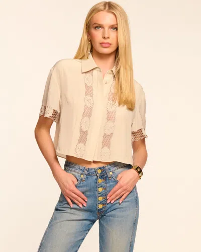 Ramy Brook Tania Short Sleeve Embroidered Top