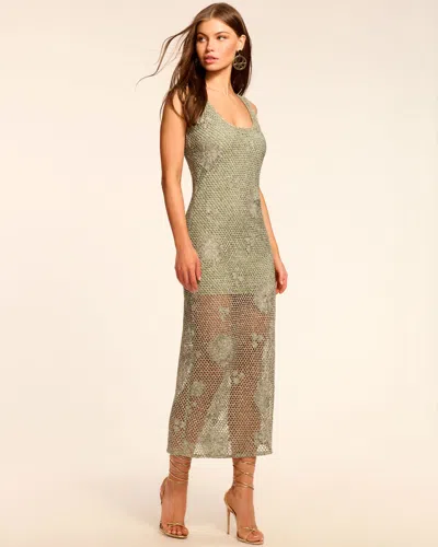 Ramy Brook Liliana Metallic Open Stitch Sleeveless Sweater Dress