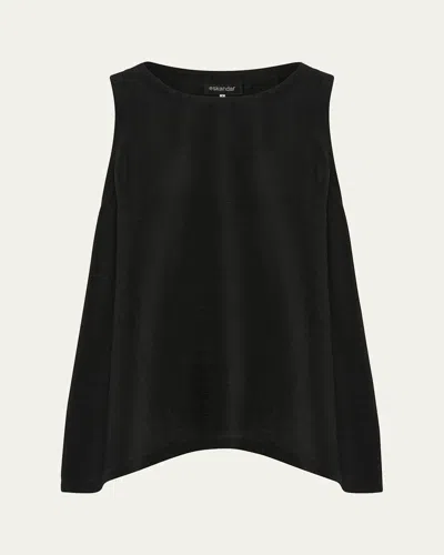 Eskandar Silk Plisse A-line Sleeveless Top (mid Plus Length)