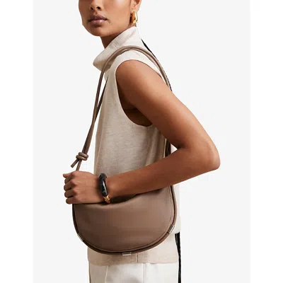 Reiss Womens Neutral Harriet Rope-strap Leather Shoulder Bag