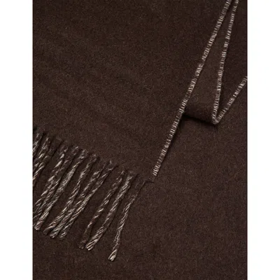 Jacquemus Womens Multi-brown The  Fringed Wool Scarf
