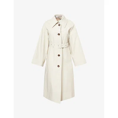 Barbour Womens Mist/hessian Tartan Robyn Belted Cotton-blend Trench Coat