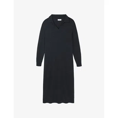 The White Company S Drkchrcmrl Open-collar Relaxed-fit Wool-blend Maxi Dress Xl