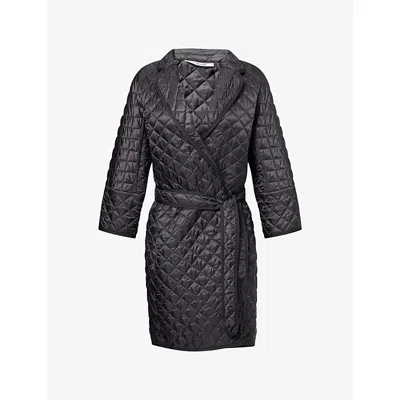 Max Mara The Cube Womens Black Arianna Belted Shell Jacket