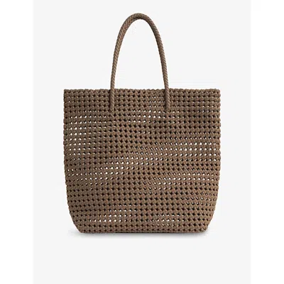 Reiss Womens Taupe Nancy Woven Tote Bag