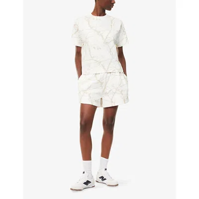 Sisters & Seekers Womens Milk Twiggy Printed Cotton-blend Shorts