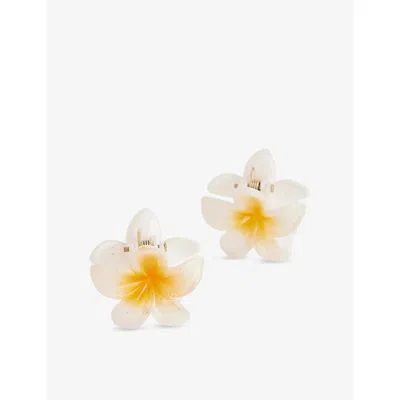 Emi Jay Womens Coconut Superbloom Set Of Two Acetate Hair Clips