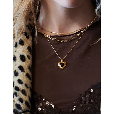 Rachel Jackson Womens Gold/garnet Electric Love Garnet Heart 18ct Gold-plated Sterling Silver Necklace