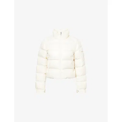Moncler Womens Natural Petra Crop Shell-down Jacket In Neutral