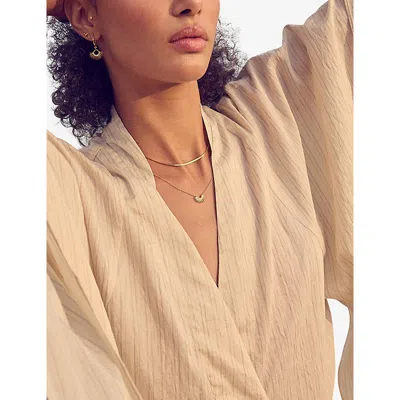 Rachel Jackson Womens Mini Rising Sun 18ct Gold-plated Sterling Silver And White Topaz Necklace