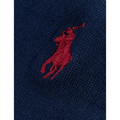 Polo Ralph Lauren Mens Navy Logo-embroidered Stretch-cotton Ankle Socks In Blue