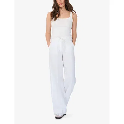 The White Company S White Square-neck Ribbed Stretch Cotton And Modal-blend Vest