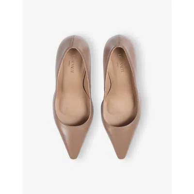 Lk Bennett Womens Bro-mocha Floret Leather Heeled Courts Eur 37 / 4 Uk In Multi