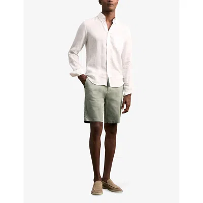 Reiss Soft Sage Oe Hampton Cotton Chino Shorts With Stretch In Green
