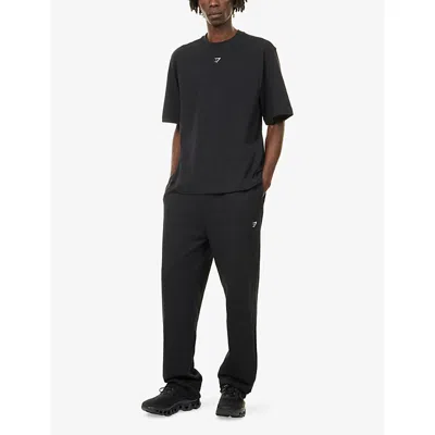 Gymshark Mens Black Rest Day Essential Straight-leg Cotton-jersey Jogger In Black