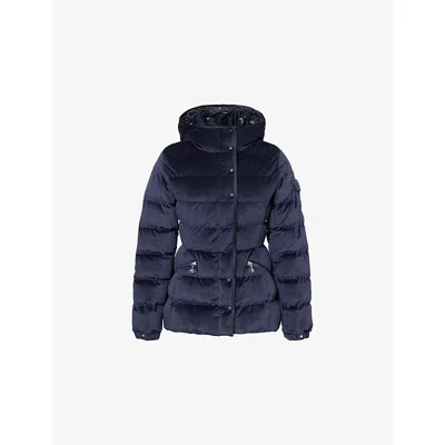 Moncler Womens Blue Barante Cinched-waist Woven-down Jacket In Blue