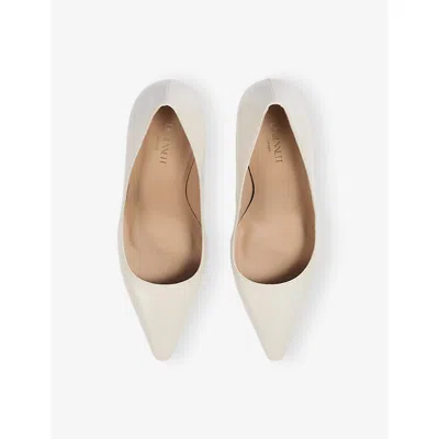 Lk Bennett Floret Pointed-toe Leather Courts