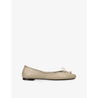 Khaite Womens Blush Charlotte Leather Ballet Flats Eur 37 / 4 Uk