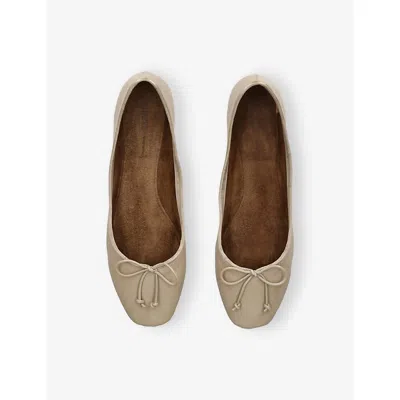 Khaite Womens Blush Charlotte Leather Ballet Flats Eur 37 / 4 Uk