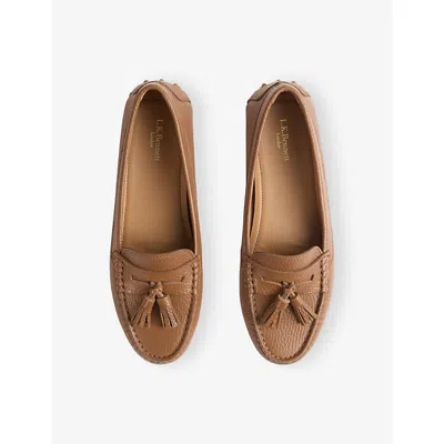 Lk Bennett Womens Bro-tan Leslie Tassel Leather Moccasins Eur 39 / 6 Uk